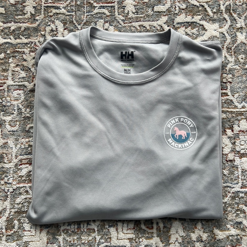 Helly Hansen Gray Shirt with Pink Pony Logo